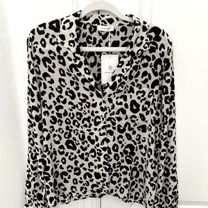 NWT Anine Bing Lilah Leopard Shirt